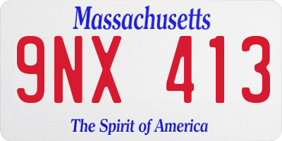 MA license plate 9NX413