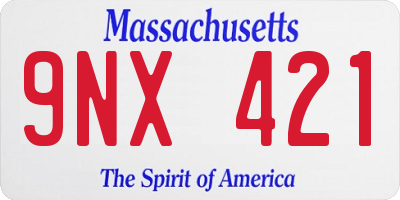 MA license plate 9NX421