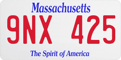 MA license plate 9NX425