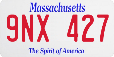 MA license plate 9NX427