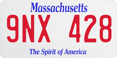 MA license plate 9NX428
