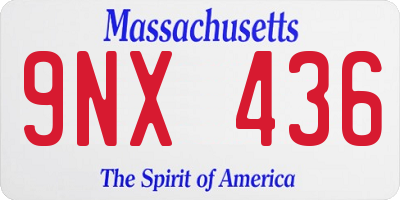 MA license plate 9NX436