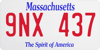MA license plate 9NX437