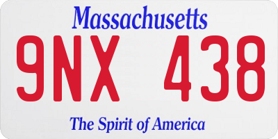 MA license plate 9NX438