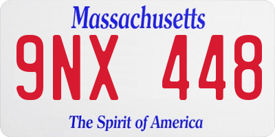 MA license plate 9NX448