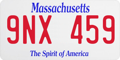 MA license plate 9NX459