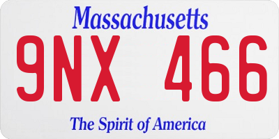MA license plate 9NX466