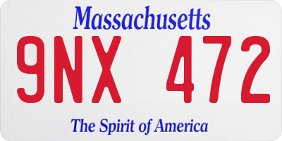 MA license plate 9NX472
