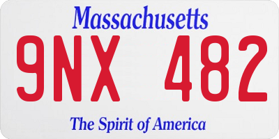 MA license plate 9NX482
