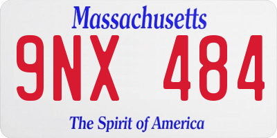 MA license plate 9NX484