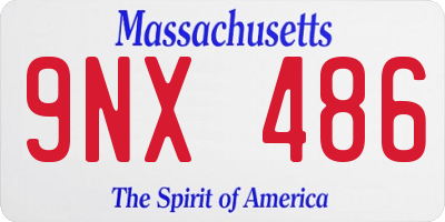 MA license plate 9NX486