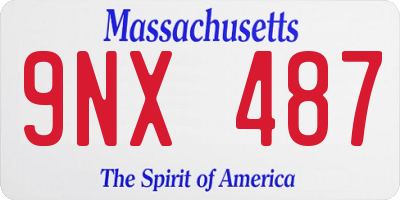 MA license plate 9NX487