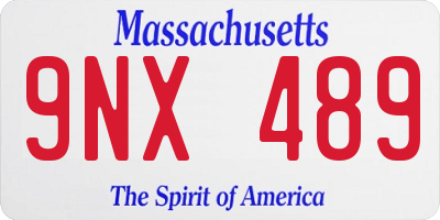 MA license plate 9NX489