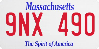 MA license plate 9NX490