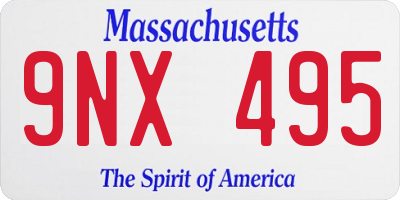 MA license plate 9NX495