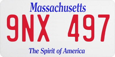 MA license plate 9NX497