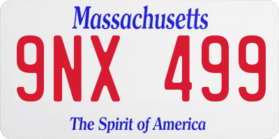 MA license plate 9NX499