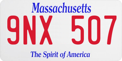 MA license plate 9NX507