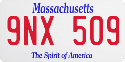 MA license plate 9NX509