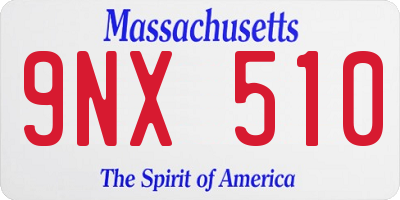 MA license plate 9NX510