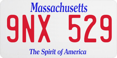 MA license plate 9NX529