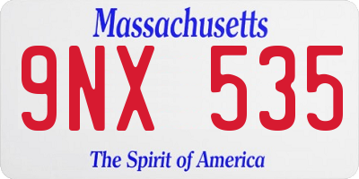 MA license plate 9NX535