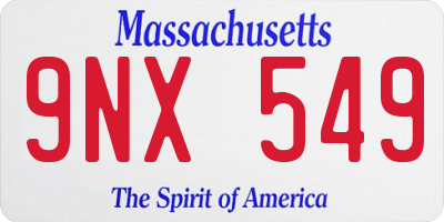 MA license plate 9NX549