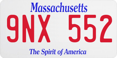 MA license plate 9NX552