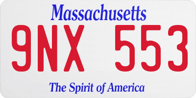 MA license plate 9NX553