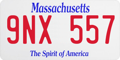 MA license plate 9NX557
