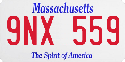 MA license plate 9NX559