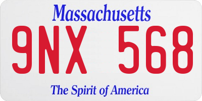 MA license plate 9NX568