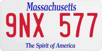 MA license plate 9NX577