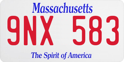 MA license plate 9NX583