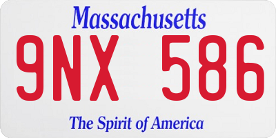MA license plate 9NX586