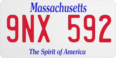 MA license plate 9NX592