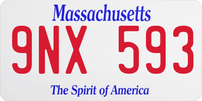 MA license plate 9NX593