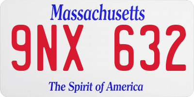 MA license plate 9NX632