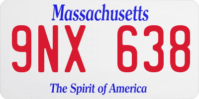 MA license plate 9NX638