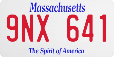 MA license plate 9NX641