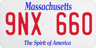 MA license plate 9NX660