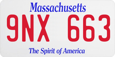 MA license plate 9NX663