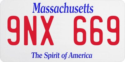 MA license plate 9NX669