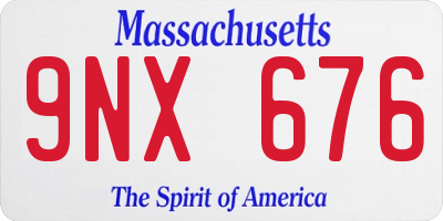 MA license plate 9NX676