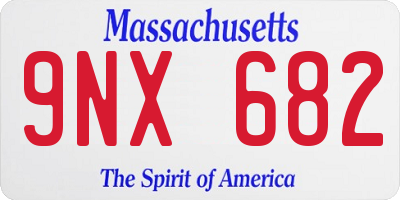MA license plate 9NX682