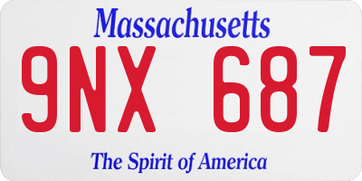 MA license plate 9NX687