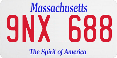 MA license plate 9NX688