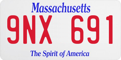 MA license plate 9NX691