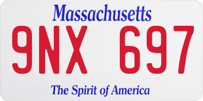 MA license plate 9NX697