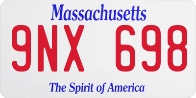 MA license plate 9NX698